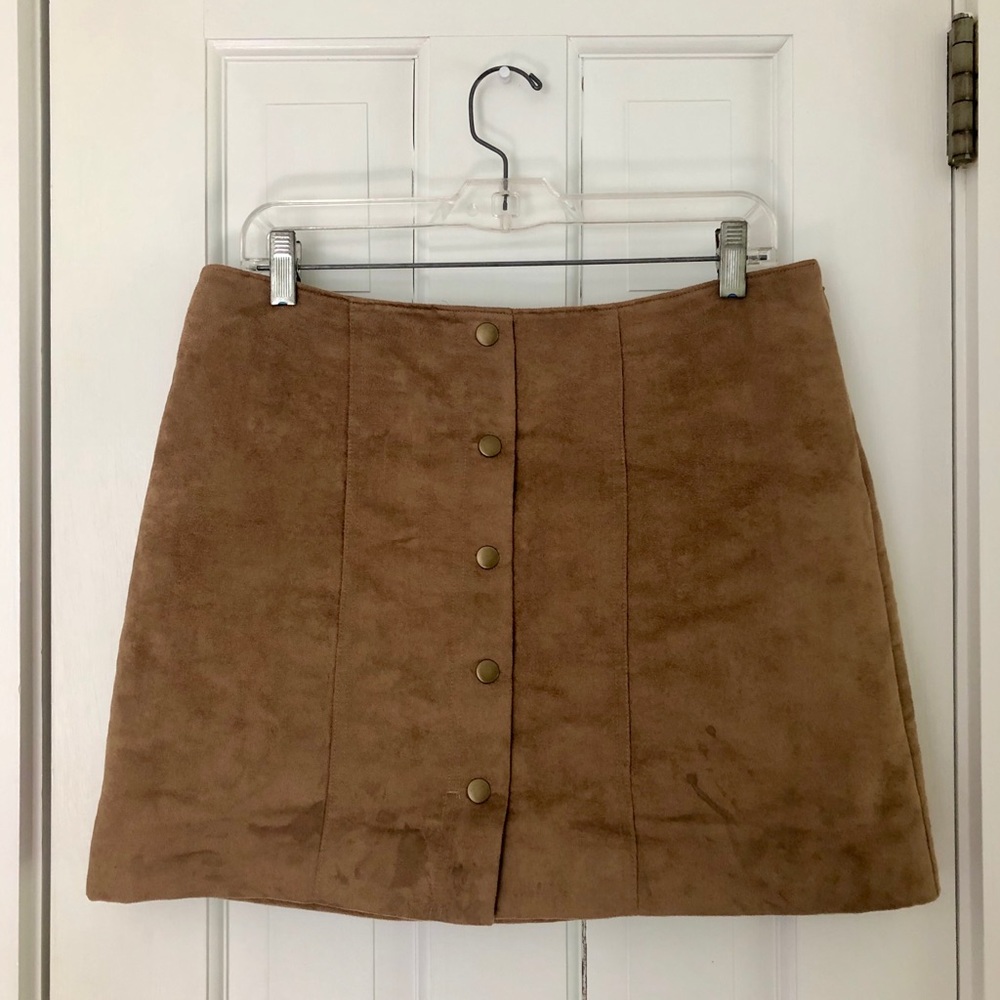 Faux suede mini skirt